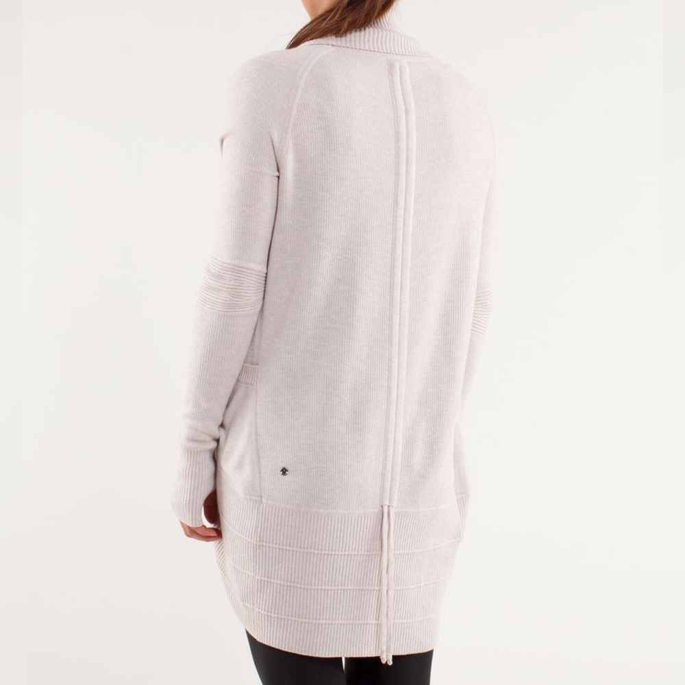 Lululemon Cardigan Sweater Transformation Wrap Thumb Hole Heathered Dune Beige 4 - Picture 2 of 14
